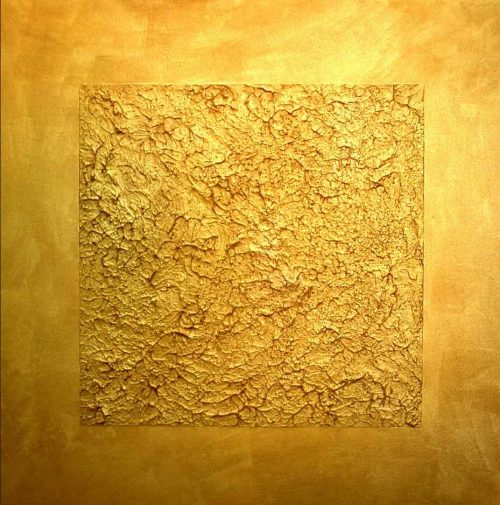 gold abstract relief painting